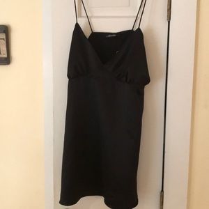 Black spaghetti strap slip dress